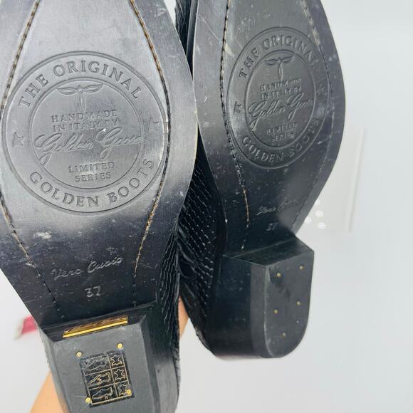 Golden Goose Santiago Western Black Mule Slip On Booties size 37 - Picture 16 of 16